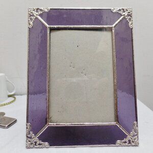 Stained Glass Picture Frame Purple 4.75 X 3.25
